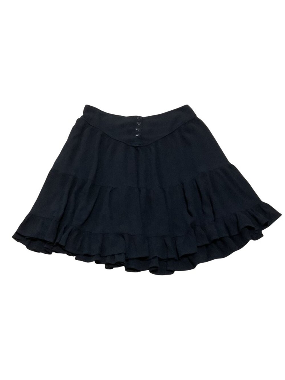 Patrons Of Peace Black Tiered Ruffle Skirt Size Medium 100% Rayon India Womens
